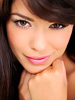 Ava Dalush in black stockings fingering her pussy